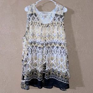 Tank Top. Dressy. 3xl. Black/White/Yellow